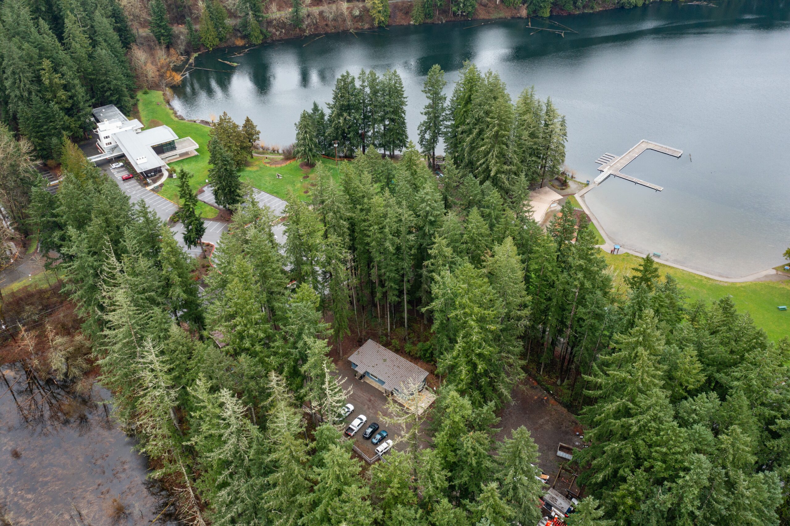 Aerial overview- alternate angle showing site layout context
