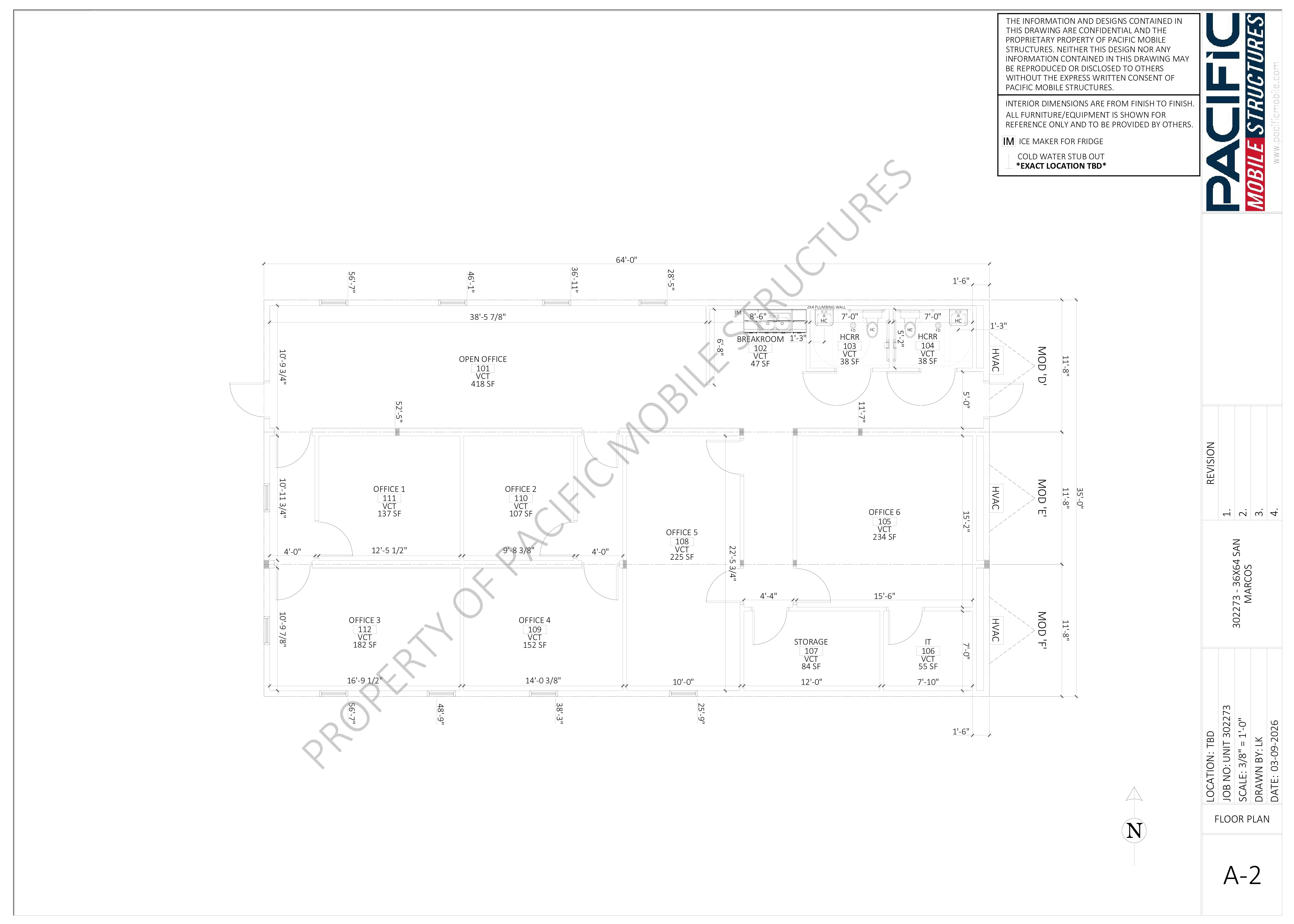 UNIT 302273 - 36X64 SAN MARCOS - FLOOR PLAN_03.09