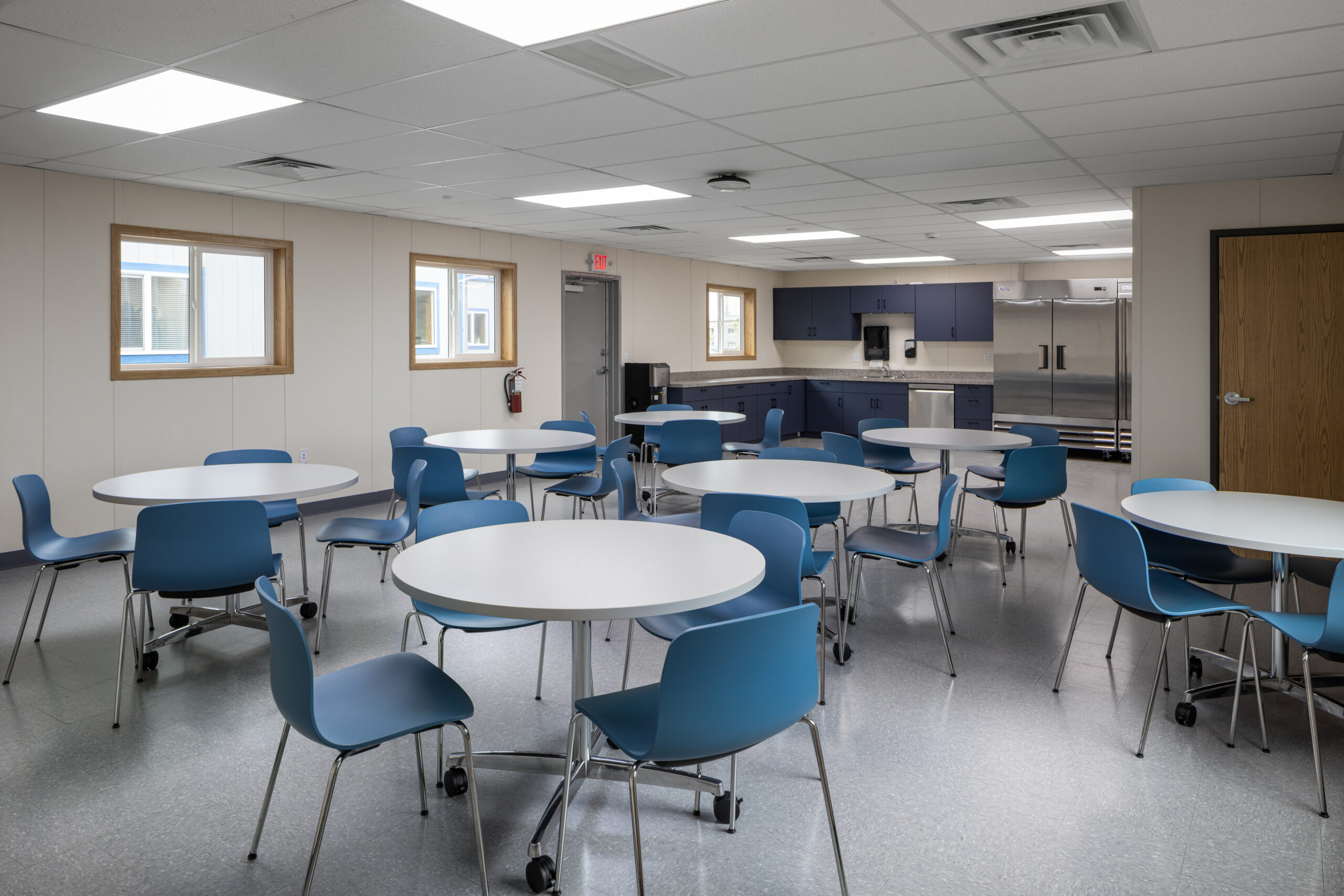 Interior of Chevron employee breakroom and lunchroom in Hoquiam, WA