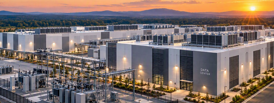 Modular data center facility supporting scalable AI, cloud computing, and digital infrastructure growth